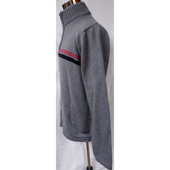 Eddie Bauer Mens Large Grey 1/4 Zip Tight Knit Pullover Heavyweight Sweater - Picture 5 of 14